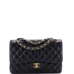 Chanel Jumbo Classic Double Flap Bag Quilted Caviar